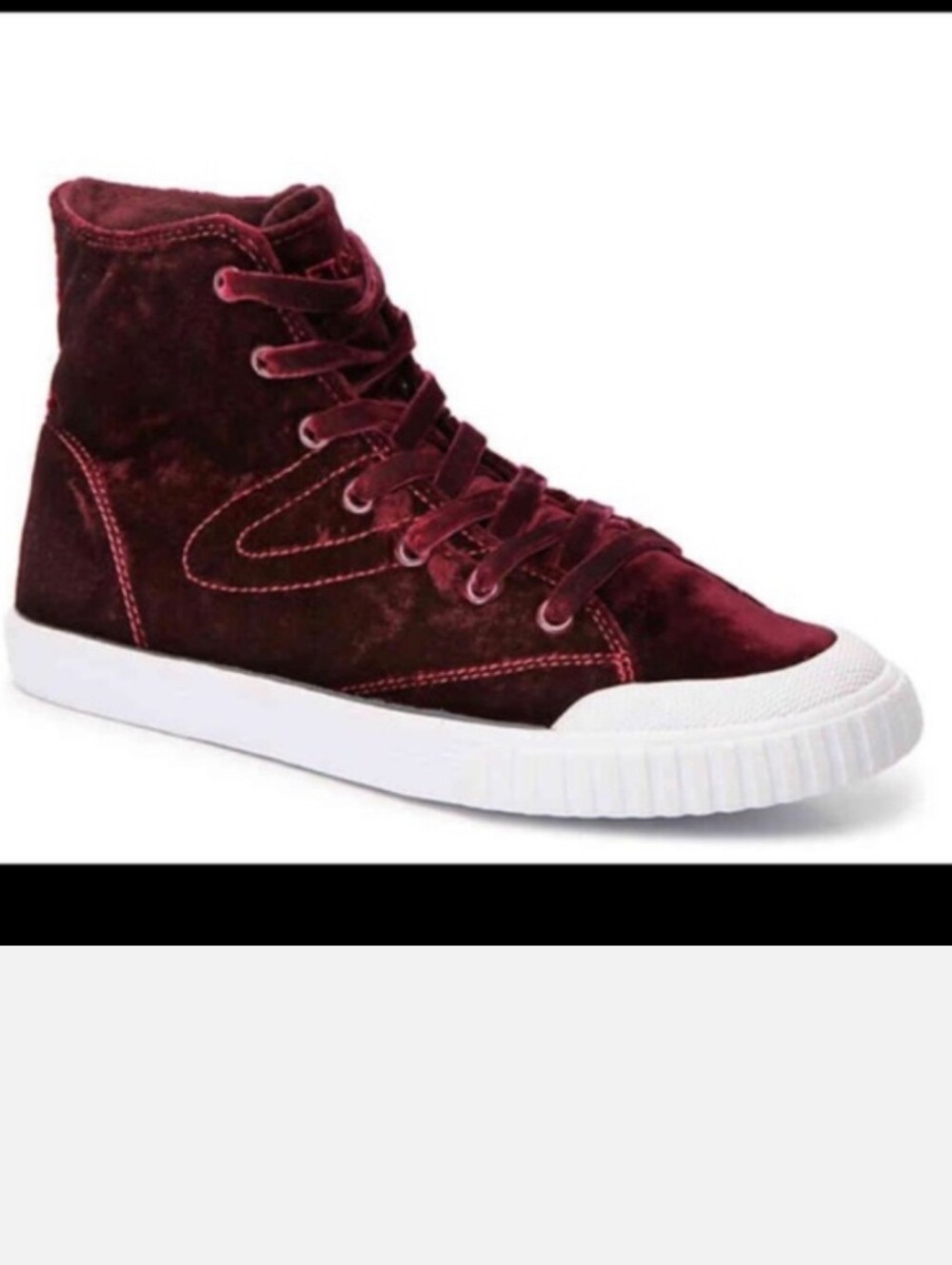 Tretorn Marley Maroon Velvet High Top Sneakers